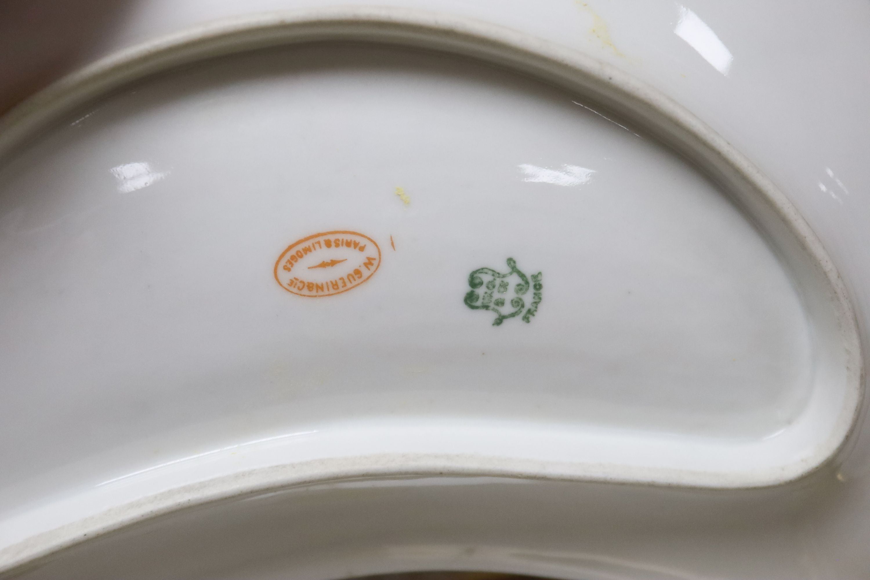 A Limoges porcelain oyster and asparagus service